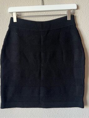 rag & bone Wool/Cotton Black Knit Mini Skirt